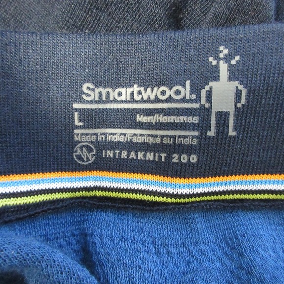 Smartwool Intraknit 200 Base Layer Tights Pants Men L Blue Wool Running 338 - Picture 9 of 11